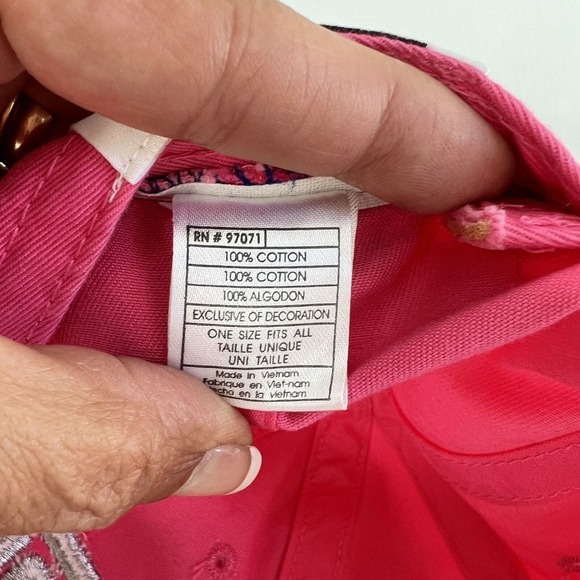 ESPN Baseball Hat Cap Embroidered Logo Adjustable Pink Silver Adult Strapback - Picture 10 of 10